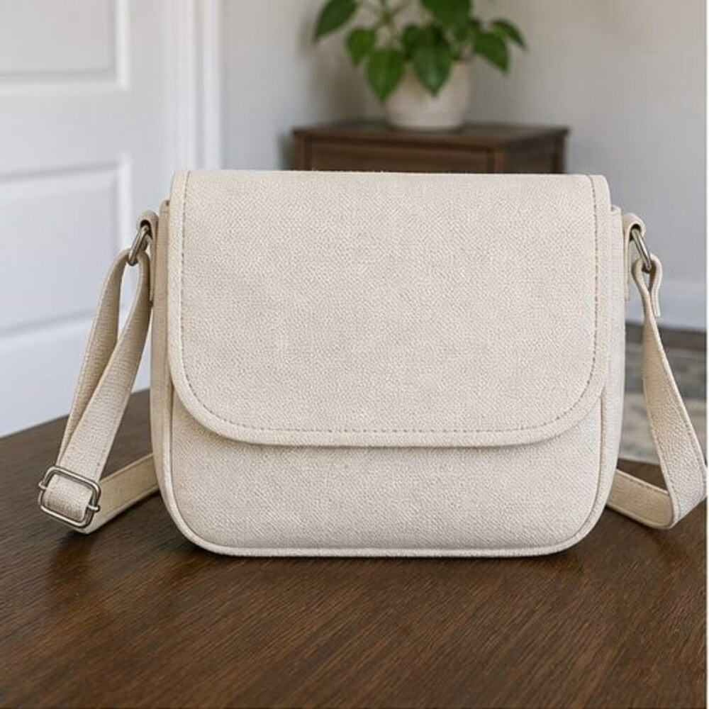 Gray Woven Crossbody Bag